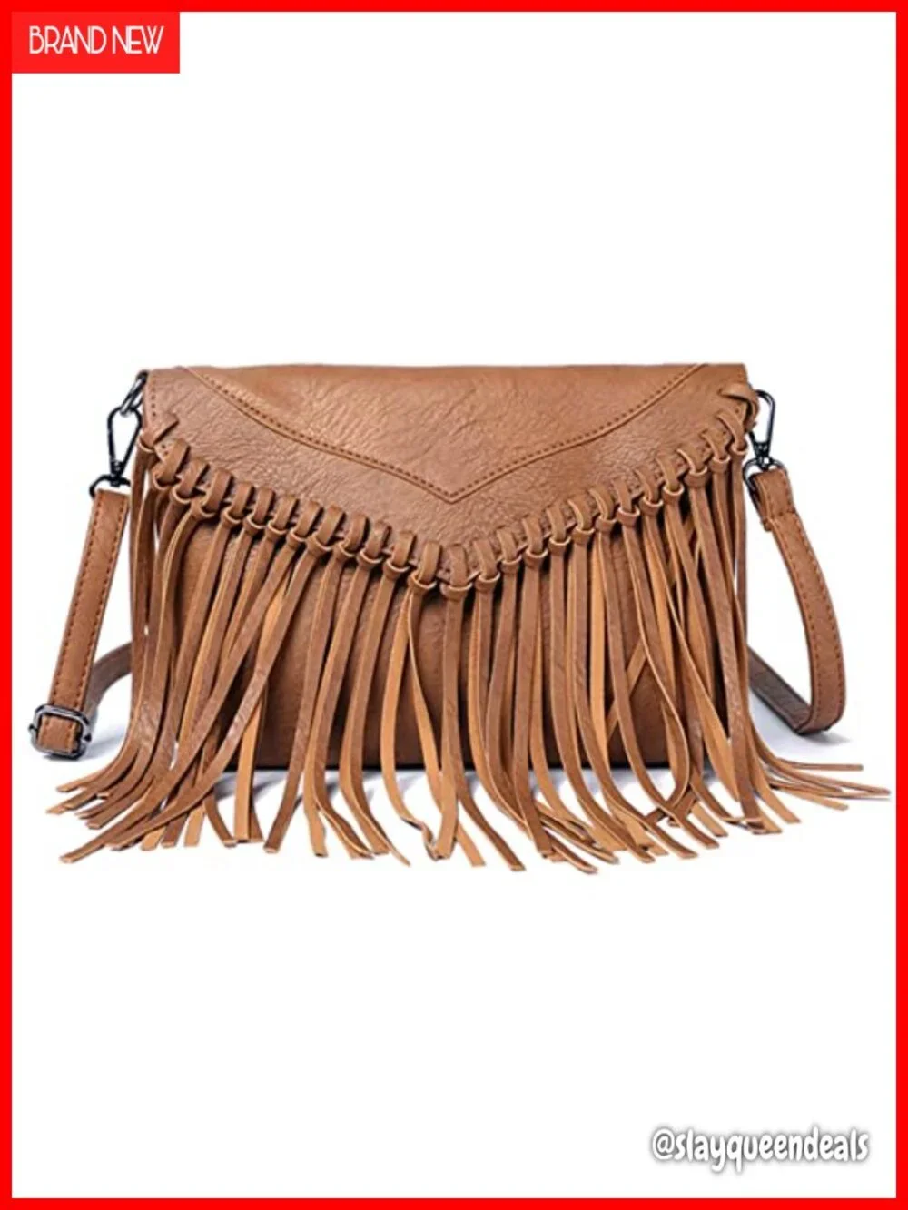 Vintage Fringe Hobo Bag Vegan Leather Tassel Crossbody Purse Shoulder Bag